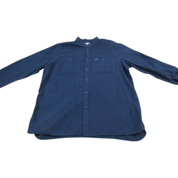 Lacoste Other - Lacoste Flannel Shirt Mens XL Navy Houndstooth Regular Fit Long Sleeve Button-Up